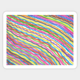 Rainbow Waves Abstract Print Sticker